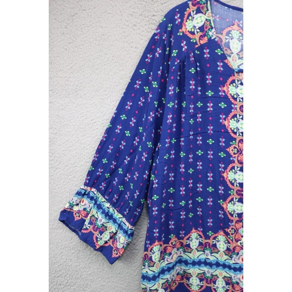 Adrienne Vittadini 3/4 Bell Sleeve Tunic-Size 3X-BOHO-Whimsigoth - Picture 6 of 12